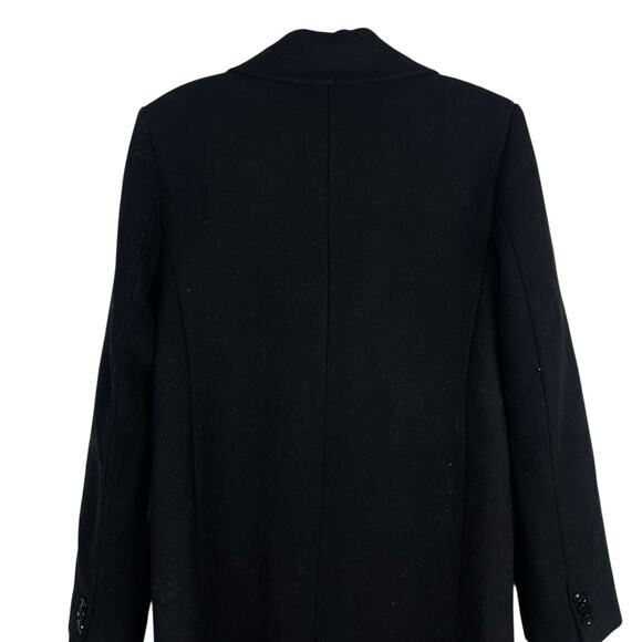 NEW Mango Long Structured Wool Coat Single Breasted Black Size XXS - Picture 8 of 12